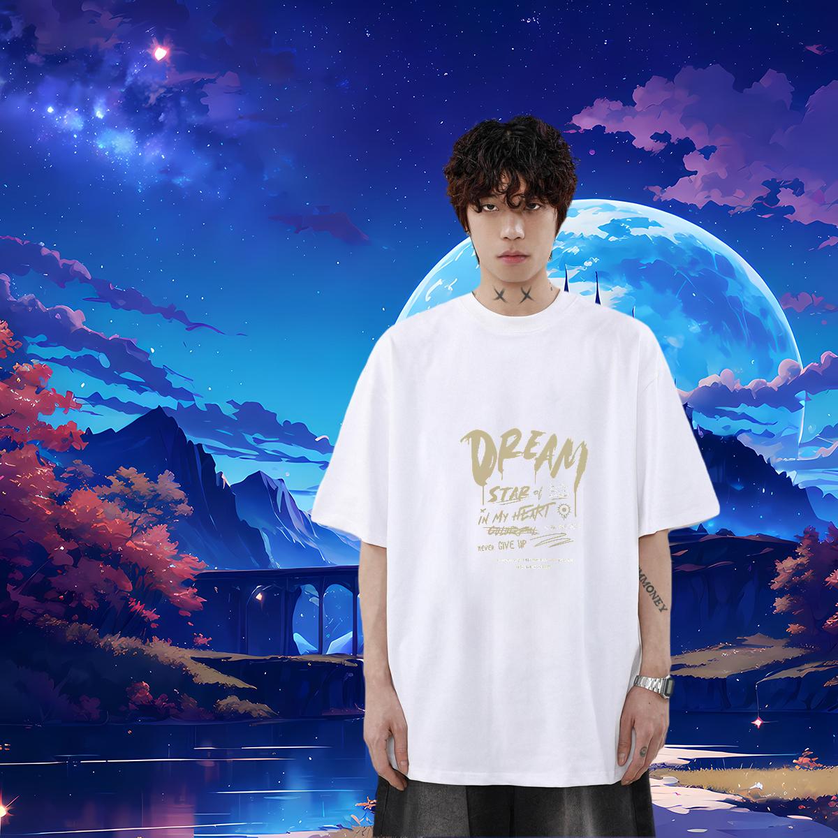 Cool Design T-Shirts Casual Daily Wear Cotton Breathable Short Sleeve Men Tees DIY Customized Black White Top Tees