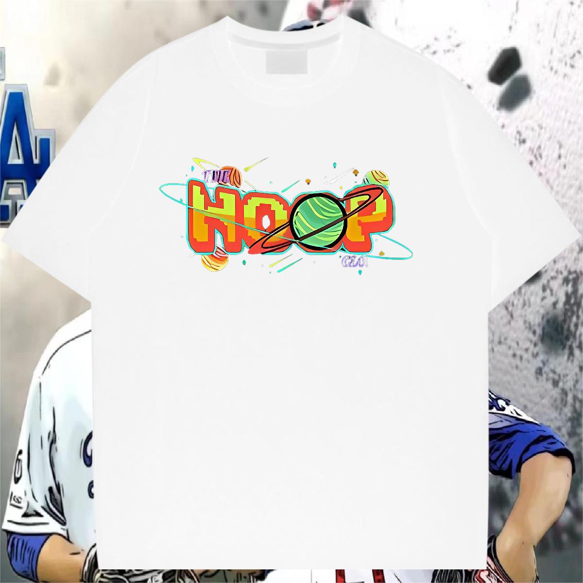 Loose Mens T Shirts High Street Hip Hop Cotton O Neck Short Sleeves Tshirts Custom Custom Print Oversized Tee Shirt