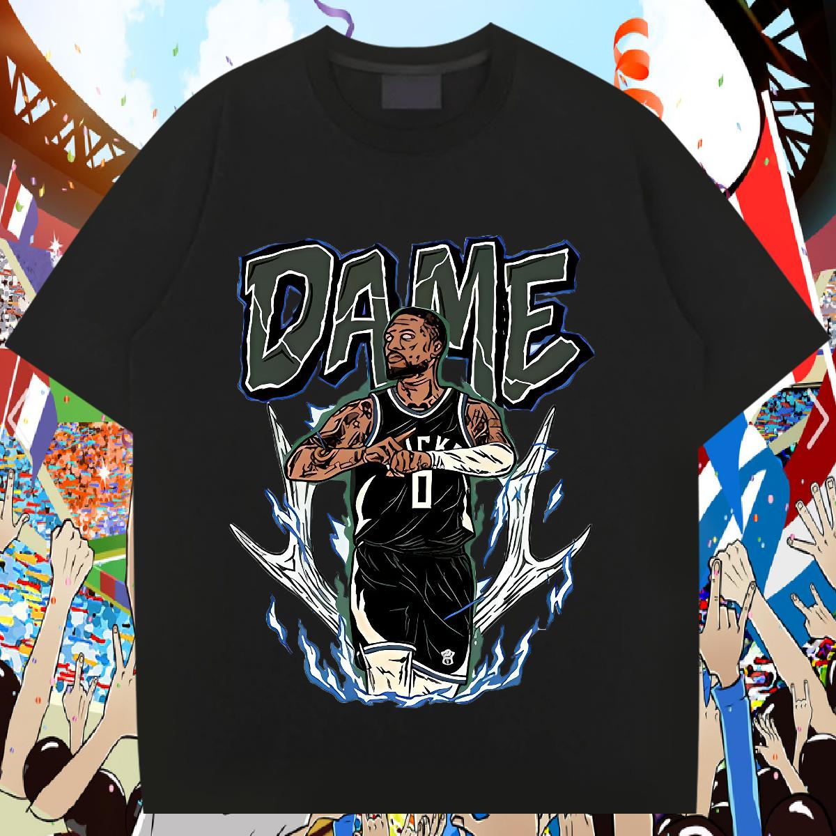 Cool Tshirts Round Neck Short Sleeve Anime Printing Street T-Shirts for Men DIY 2024 New Tees