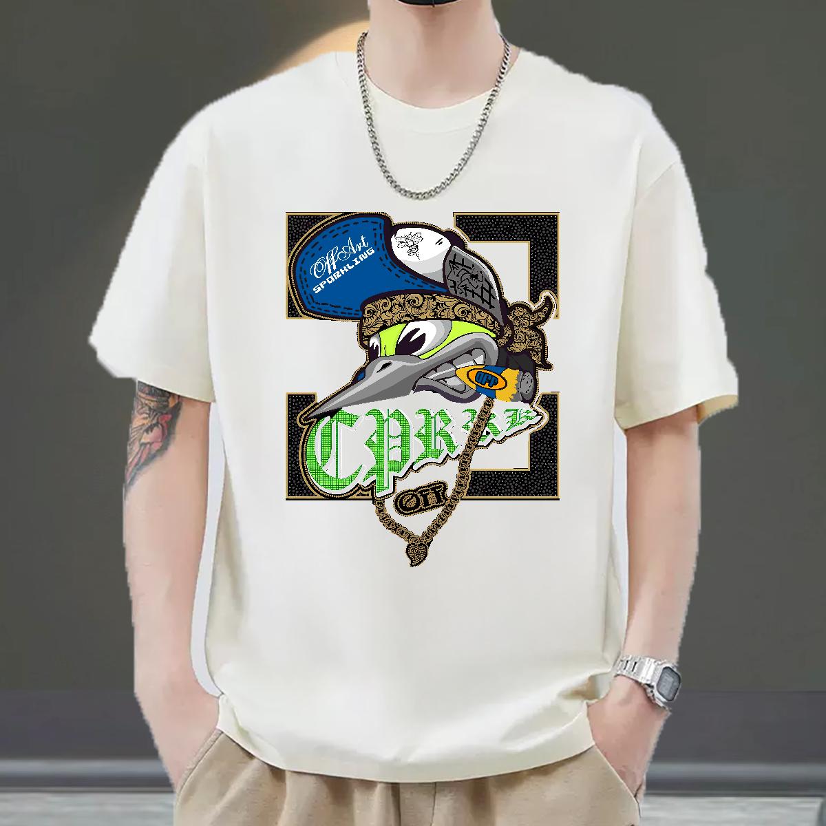 Loose Men T Shirts Street wear Hip Hop Cotton Breathable Soft Men Tops Tees DIY Floral Print Wear