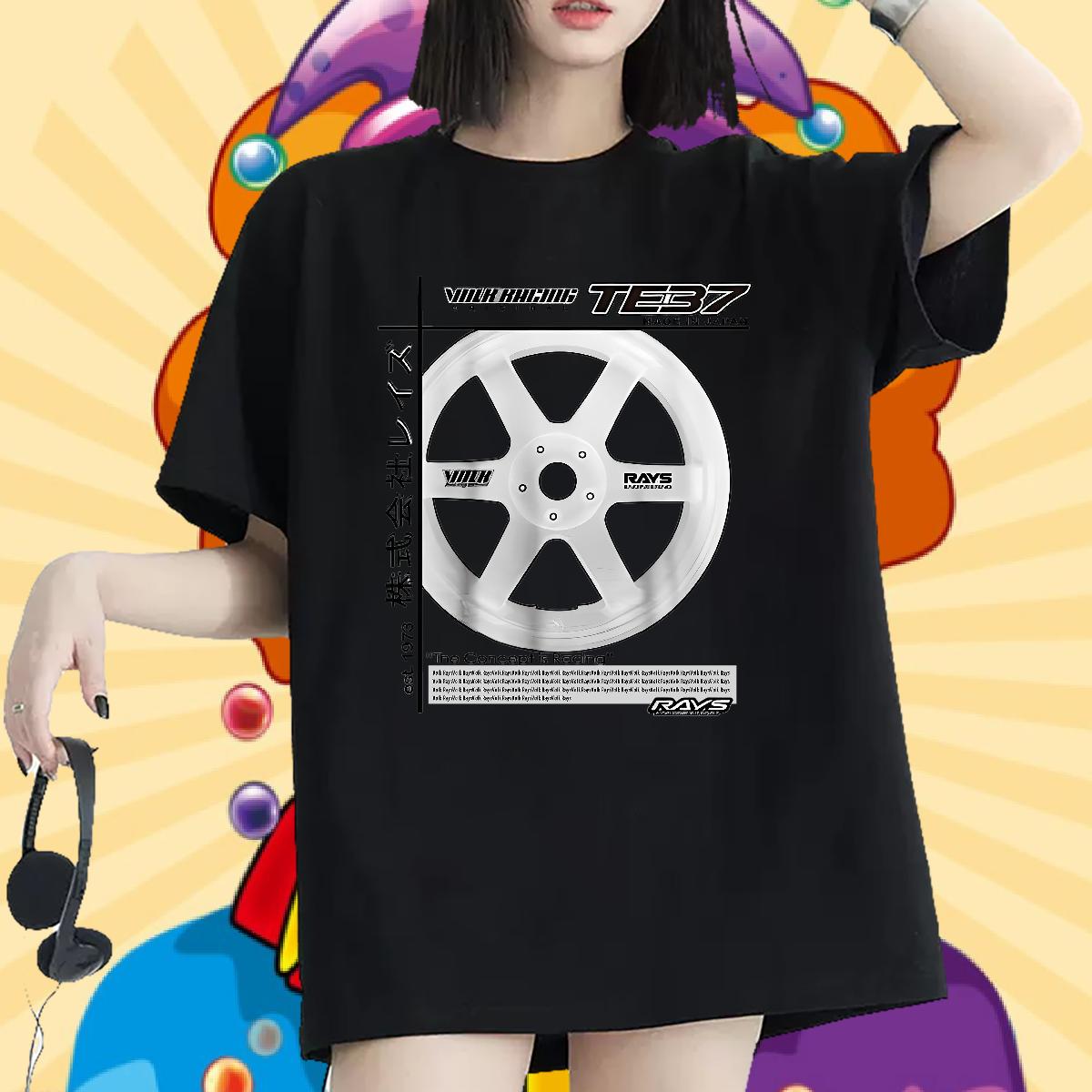 Comfortable T-Shirts Cotton Breathable Tops Shirt Casual Classic Womens Tshirts Anime Print