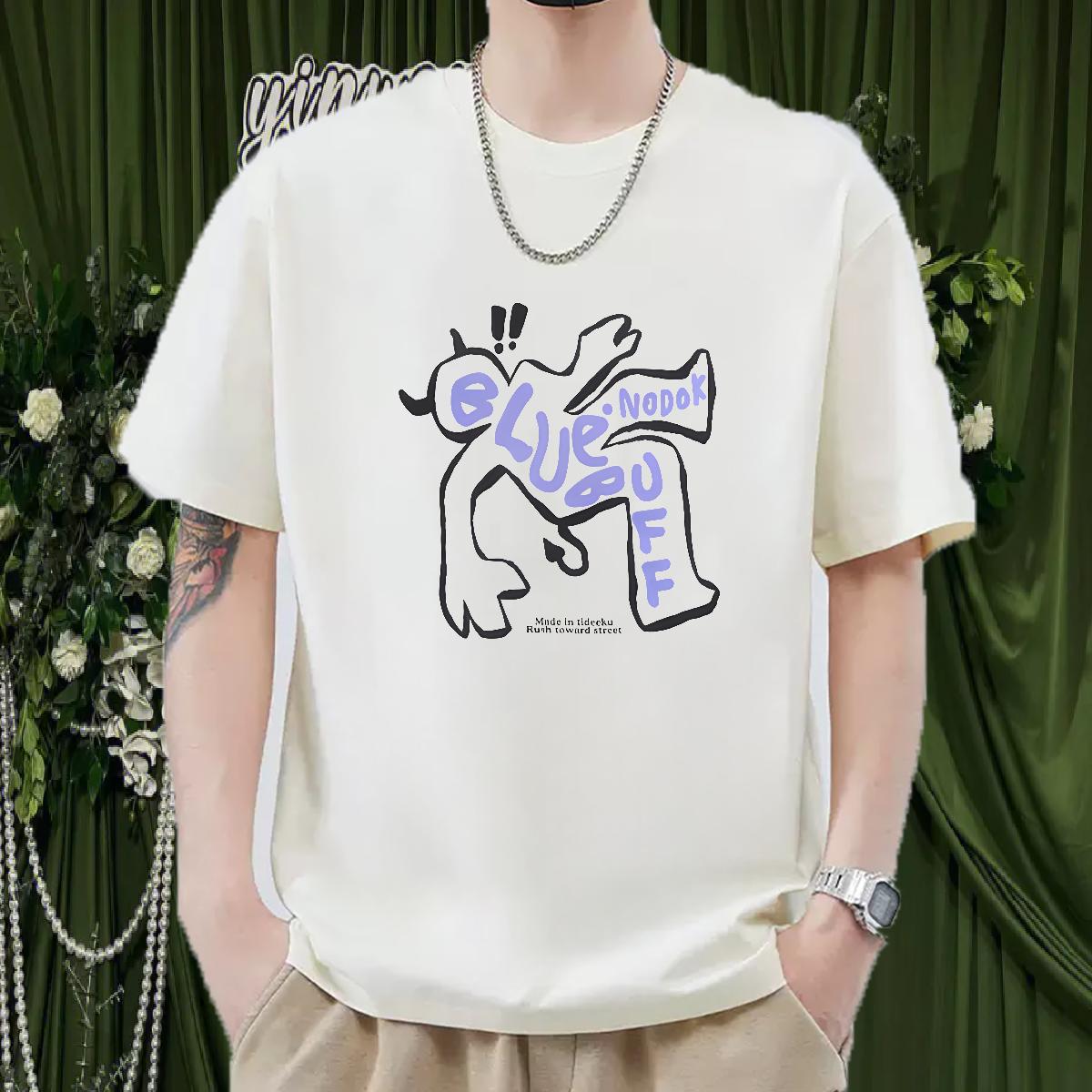 New Arrival Mens T Shirts Cartoon Printing S-3XL Couples T Shirts Beach Crew Neck Cotton Breathable Soft Tops