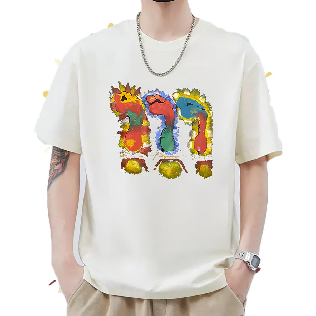 DIY Customized Men T Shirts Floral Print Daily Outfit Mens Tshirts Round Neck Short Sleeve High Quality