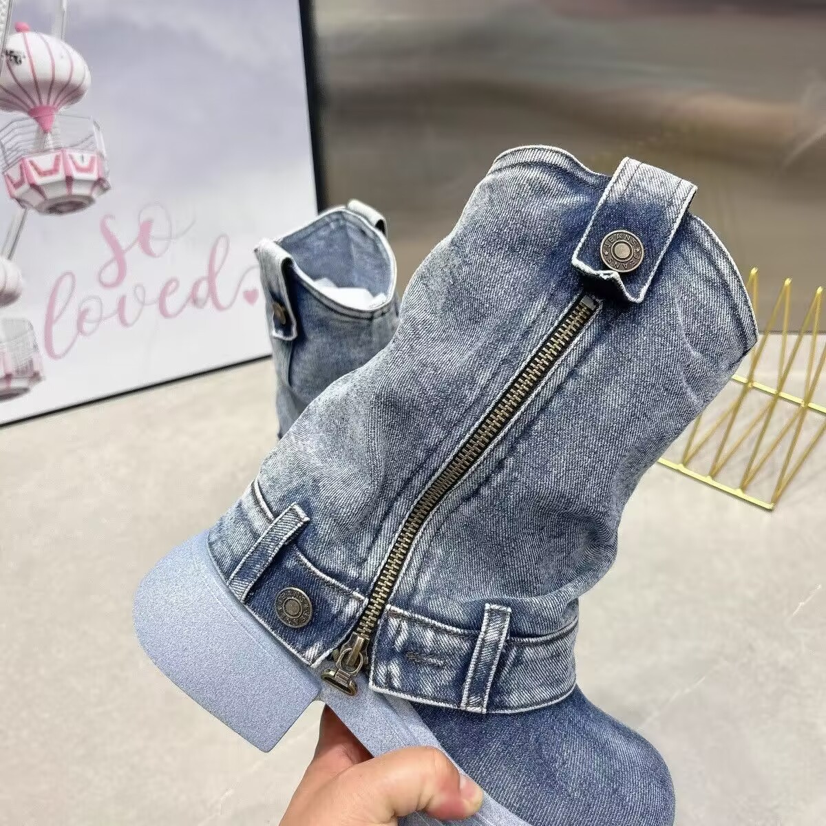 New Bottom Fashion 2024 Thick Comfortable and Durable Explosive Casual Mid Barrel Washed Cowboy Martin Boots Lhshoe