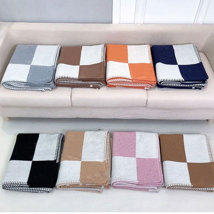 designer throw blanket jacquard blanket cashmere Soft Wool Portable Home Bedding Blankets Throws Warm Sofa Knitted Throw Blankets 135175cm
