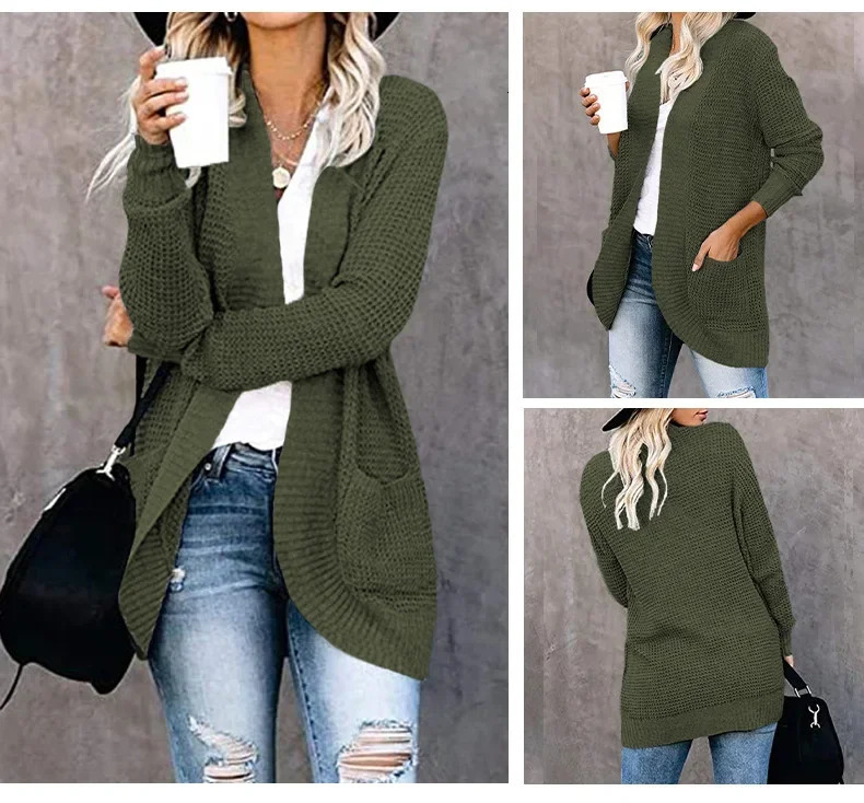 Loose Coat Women Sweater Chaqueta Mujer Knitted Ladies Outerwear Casaco Feminino Cardigan Long Jacket Woman Clothing Outfits 240704