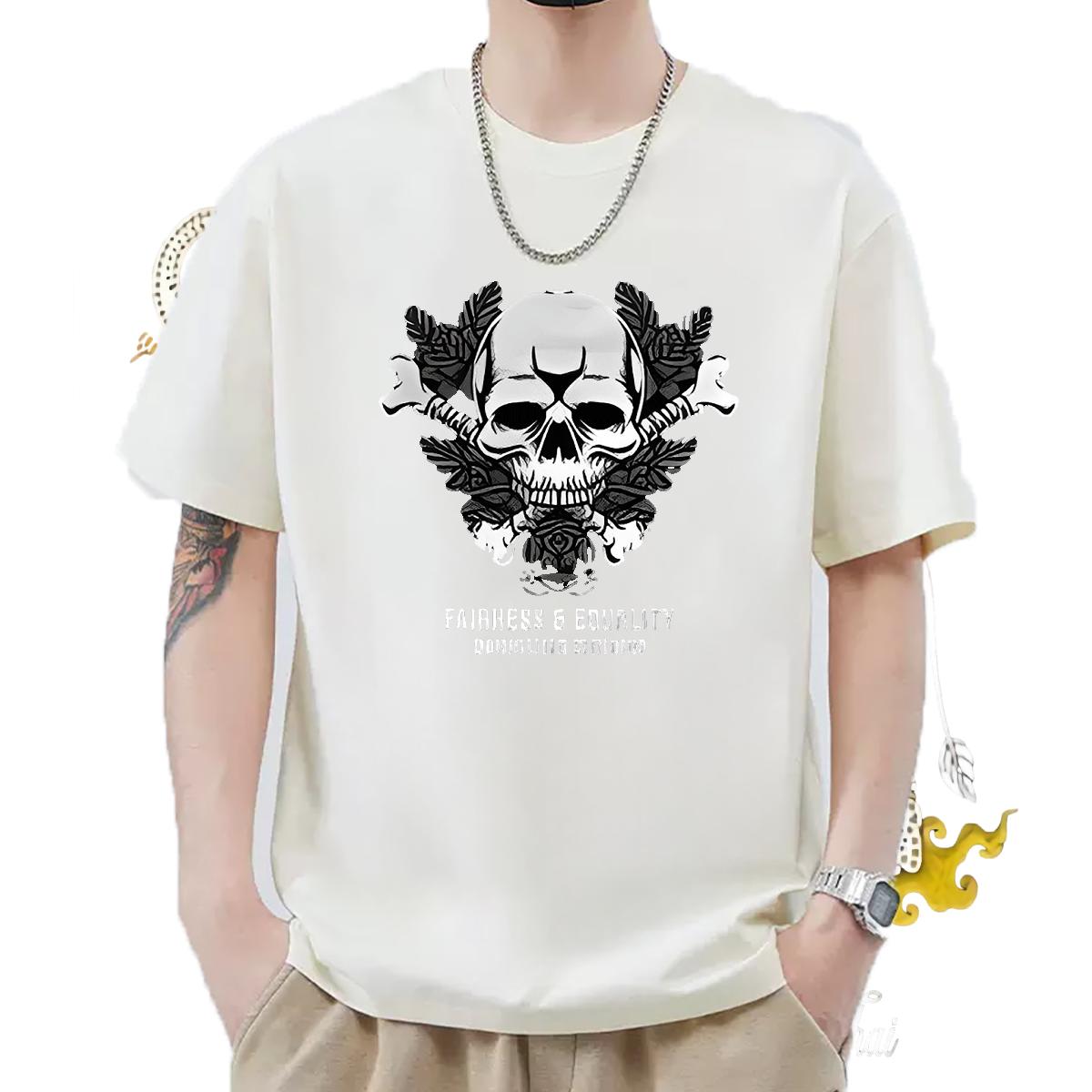 Fashion Design Man T Shirts Asian Size Men Tshirts Casual Breathable Crew Neck Loose Fit Top Tees