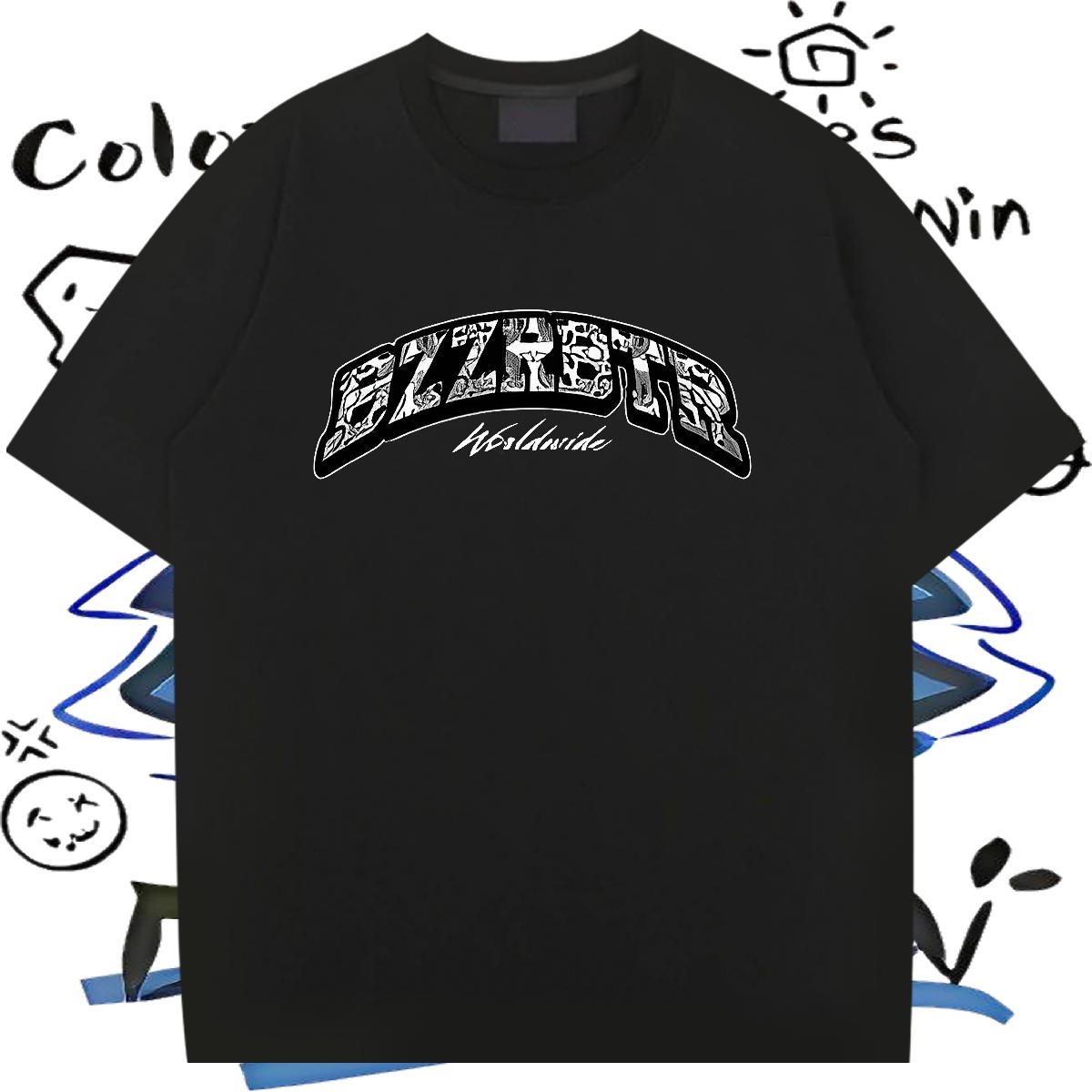 Stylist T shirt Skull Couples T Shirts High Street Hip Hop O-Neck Short Sleeve Cotton Brand Wear