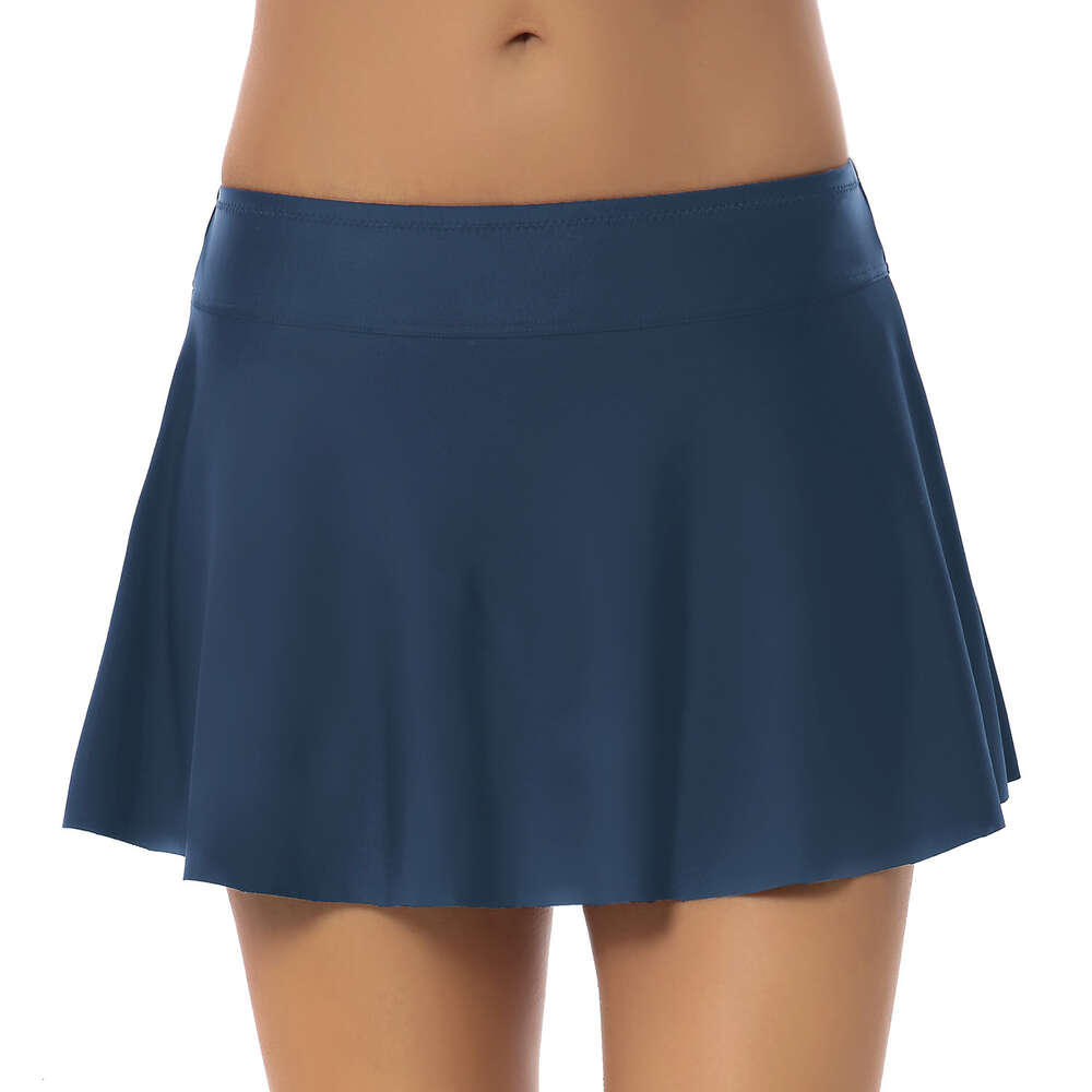 High Elasticity Washable Solid New Pattern Temperament 2023 New Women's Solid Color Minimalist Swimsuit Skirt Waist Self-cultivation Sexy Tempera