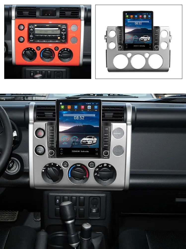 Android 13 Car Video Radio Multimedia Video Player for Toyota FJ Cruiser J15 2006-2020 Tesla Style Navigation Stereo GPS 2din