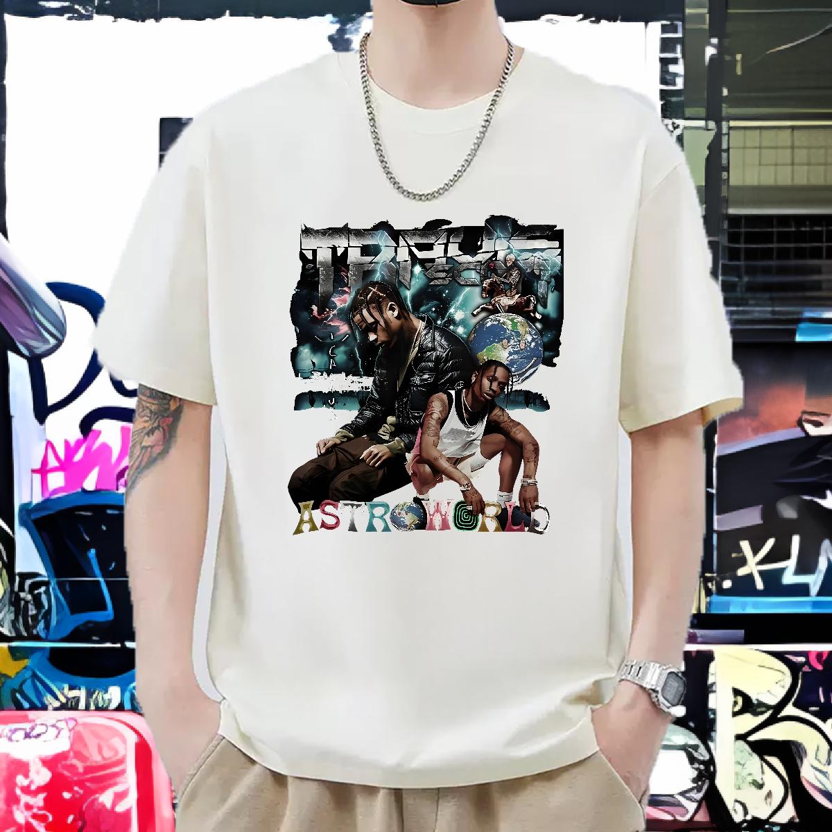 Comfortable Men Clothes T-Shirt Crew Neck Cotton High Street Hip Hop Man T Shirts DIY Printed New Designer Tee Shirt