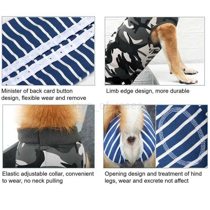 Breathable Pet Sterilization Suit Dog Surgery Recovery Clothes for Small Large Dogs Anti-Licking Puppy Cats Vest Bulldog CostumeM240713