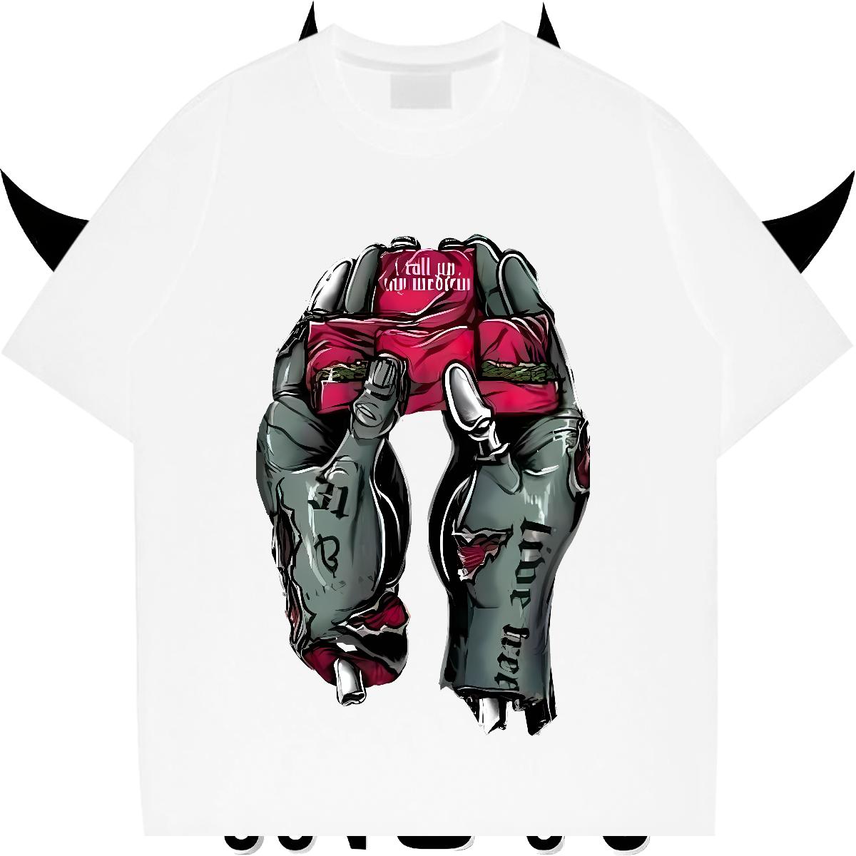 Designer T-Shirts Anime Printing Street 180g Cotton Men Tees Classic DIY Wear