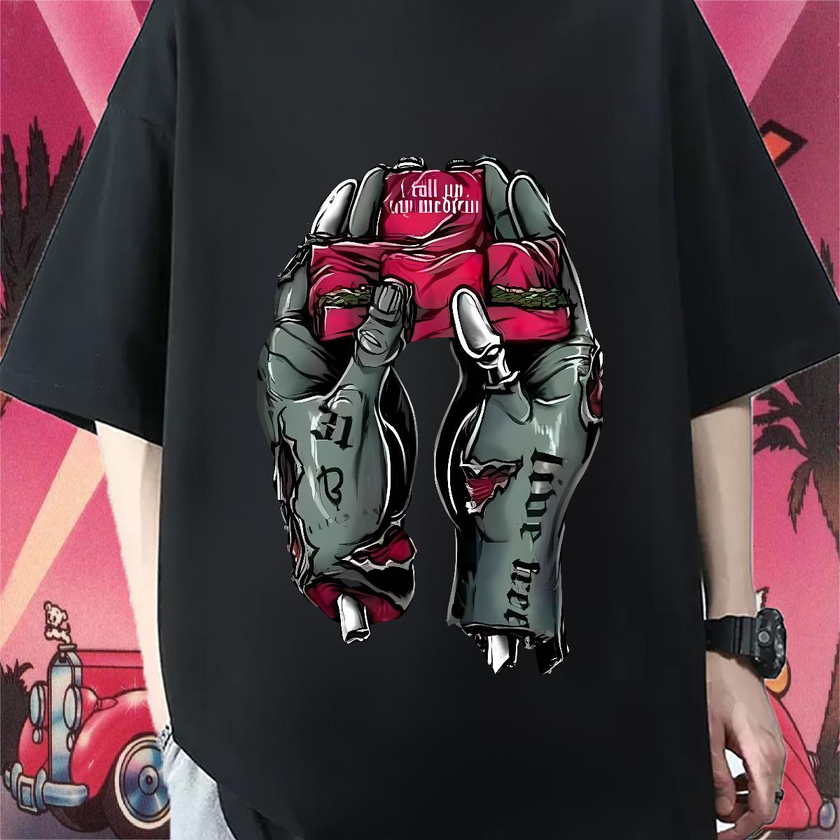 Classic Tshirts Cotton Breathable Short Sleeve Anime Printing Street T Shirts Men DIY Anime Customized Top Tees