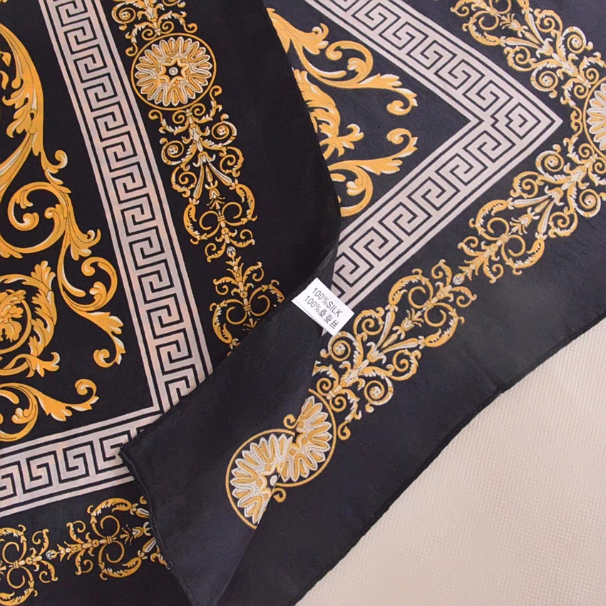 SLKSCF 88X88CM s square silk satin scarves 100% silk scarf square silk satin scarfs capes female 240711
