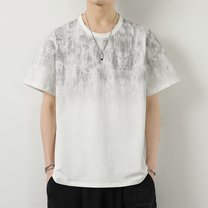 2024 New Summer Men's Trendy Loose Clothing Fashion Brand Student Short sleeved Top Round Neck 100% Pure Cotton T-shirt