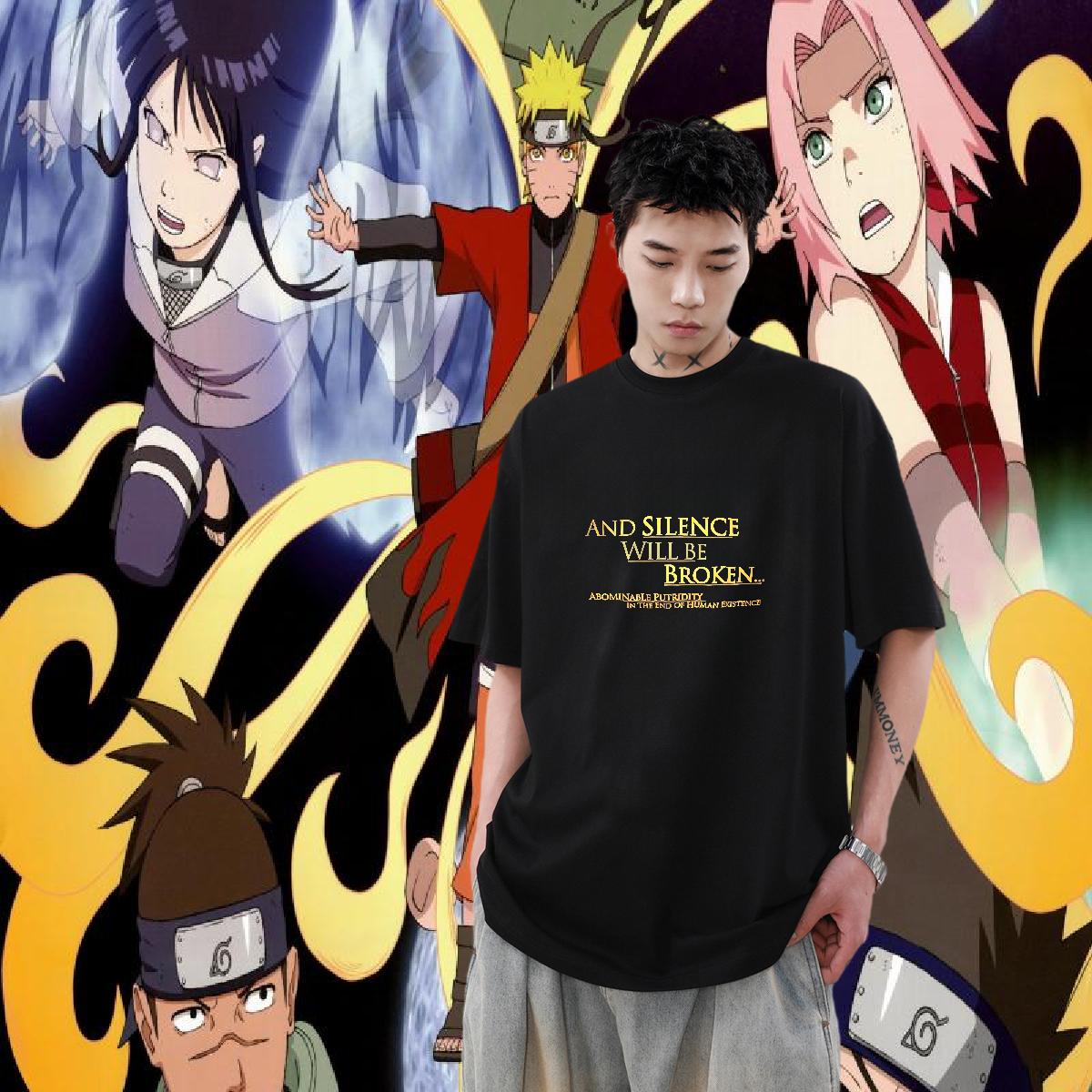 Loose Men Tshirts Crew Neck Cotton Breathable Anime Printing Street Mens T Shirts DIY 2024 DIY Tops Shirt