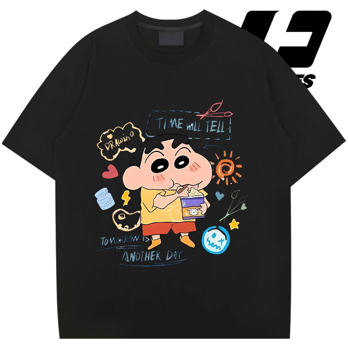 Customized Men T Shirts Cartoon Print Home Outdoor Men Tops Tees Short Sleeve Cotton O-Neck Cool