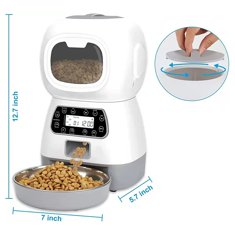 3.5L Automatic Pet Feeder Smart Food Dispenser For Dog Cat Bowl Timer Robot Pet Feeding Water Dispenser Auto Sensor Cat Fountain