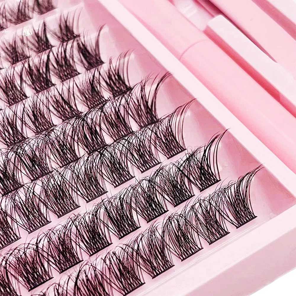 DIY Lash Clusters Extension Kit 110 Clusters Bond Individual Lashes Kit Cluster Lashes Wispy D Curling False Eyelash ClustersCL240713
