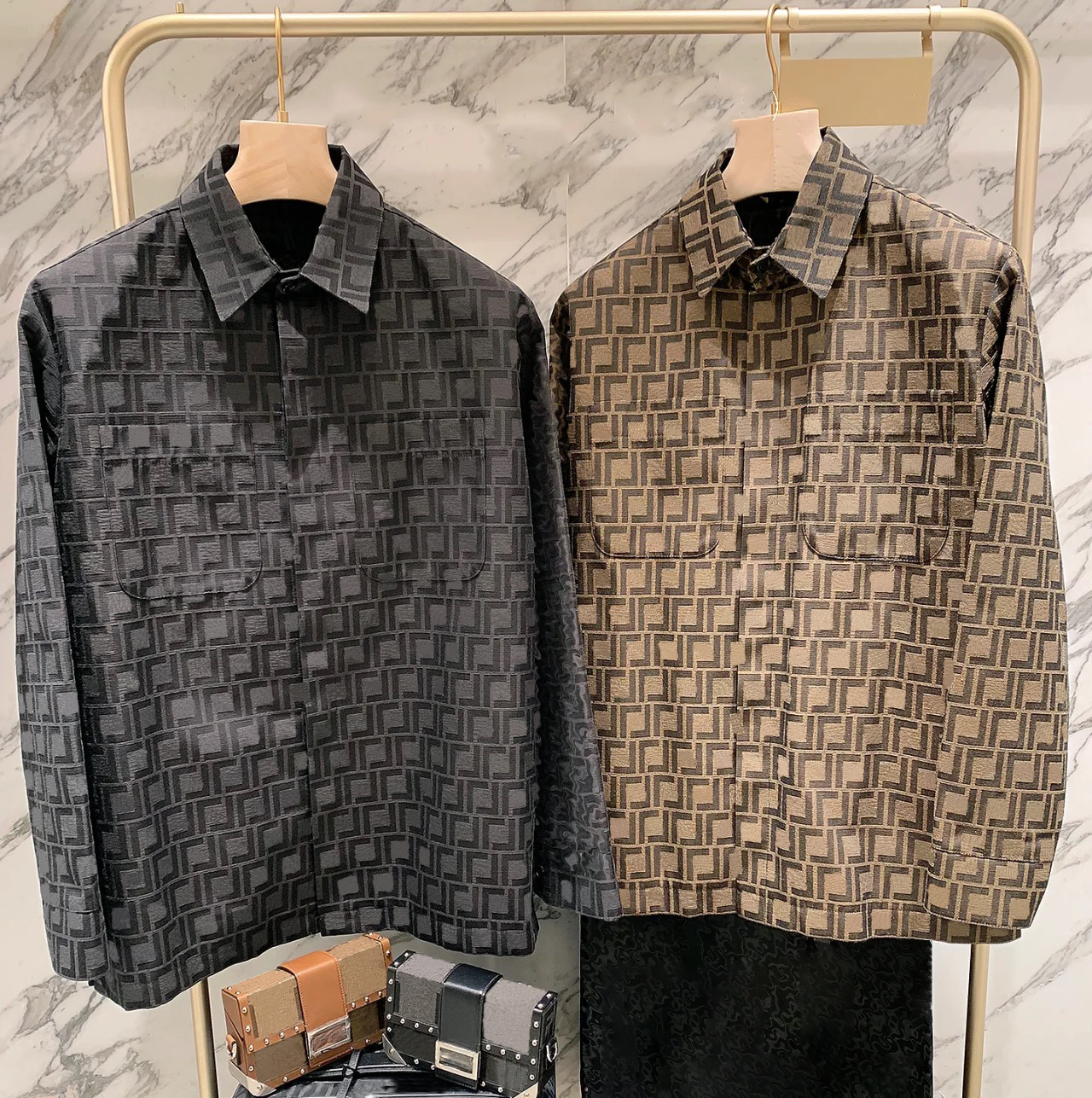 High Quality Clothing Designer Men's Long Sleeved Basic Casual Sports Shirt Letter Pattern Top Coat 1bfa