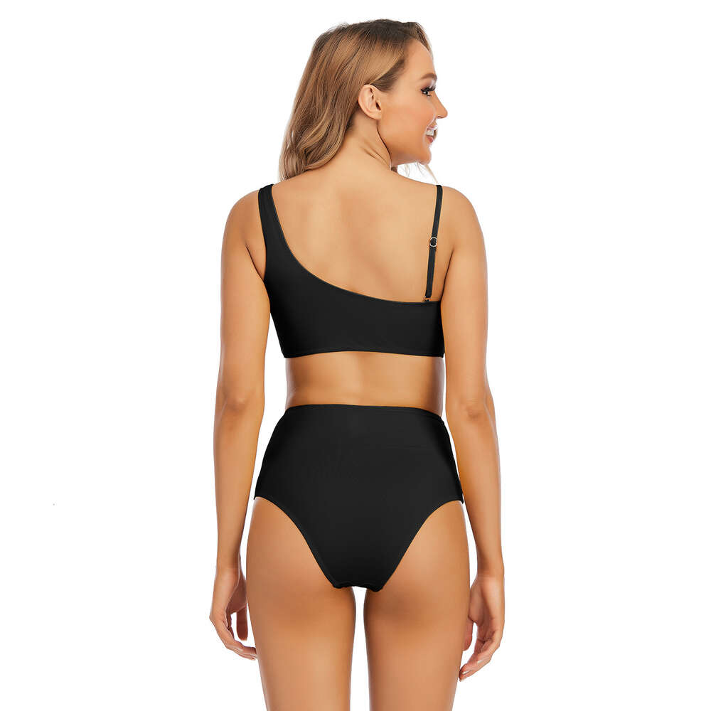 Beach New Arrival New Product Retro Washable Popular Solid Fashion 2023 New Sexy Sling Split High Waist Bikini Open Back Swimsuit Bifurcated Sexy Loos