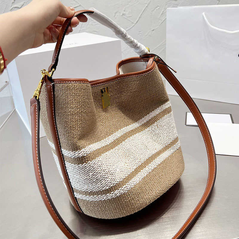 Evening Bags Evening Bags Designerlatest bag womens color matching Bucket Bag Fashion versatile triumphal arch wool single Shoulder Messenger Handbag