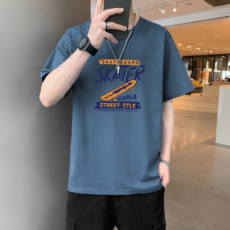 Delivery New Short Summer Thin Silk Trendy Brand Half Sleeve T-shirt for Men's Ice Sensation Top2024