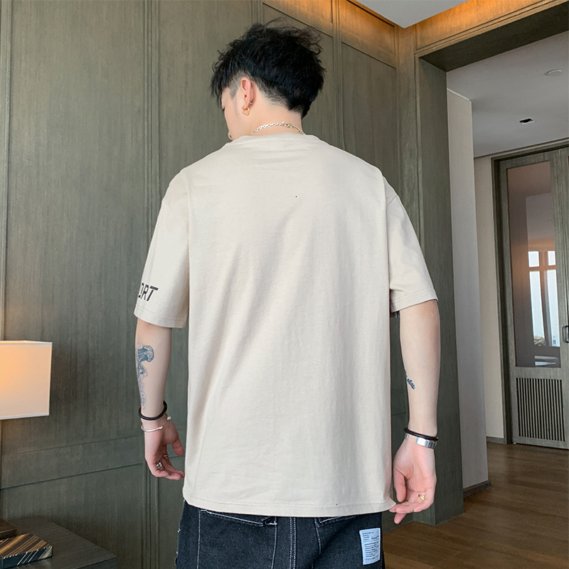 MT-2122 summer new patchwork color contrast short T-shirt for men's fashion casual half sleeved