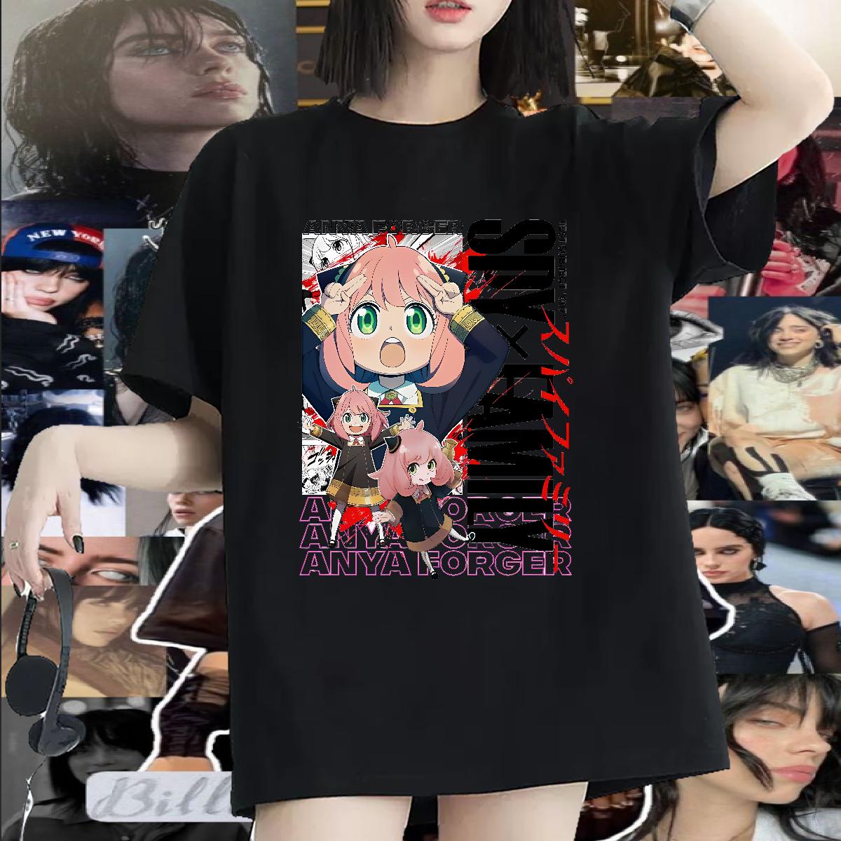 DIY T shirt Round Neck Short Sleeve Street Casual Women Tees Custom Cartoon Soft Tops