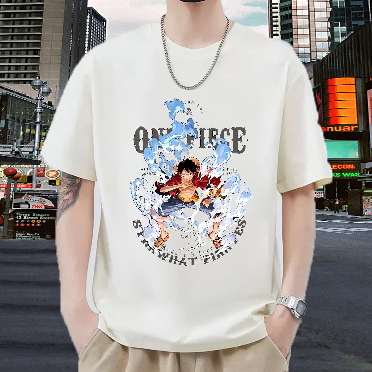 Classic T-Shirts for Men Beach O-Neck Short Sleeve Cotton Men Tops Tees DIY Custom Anime Top Tees