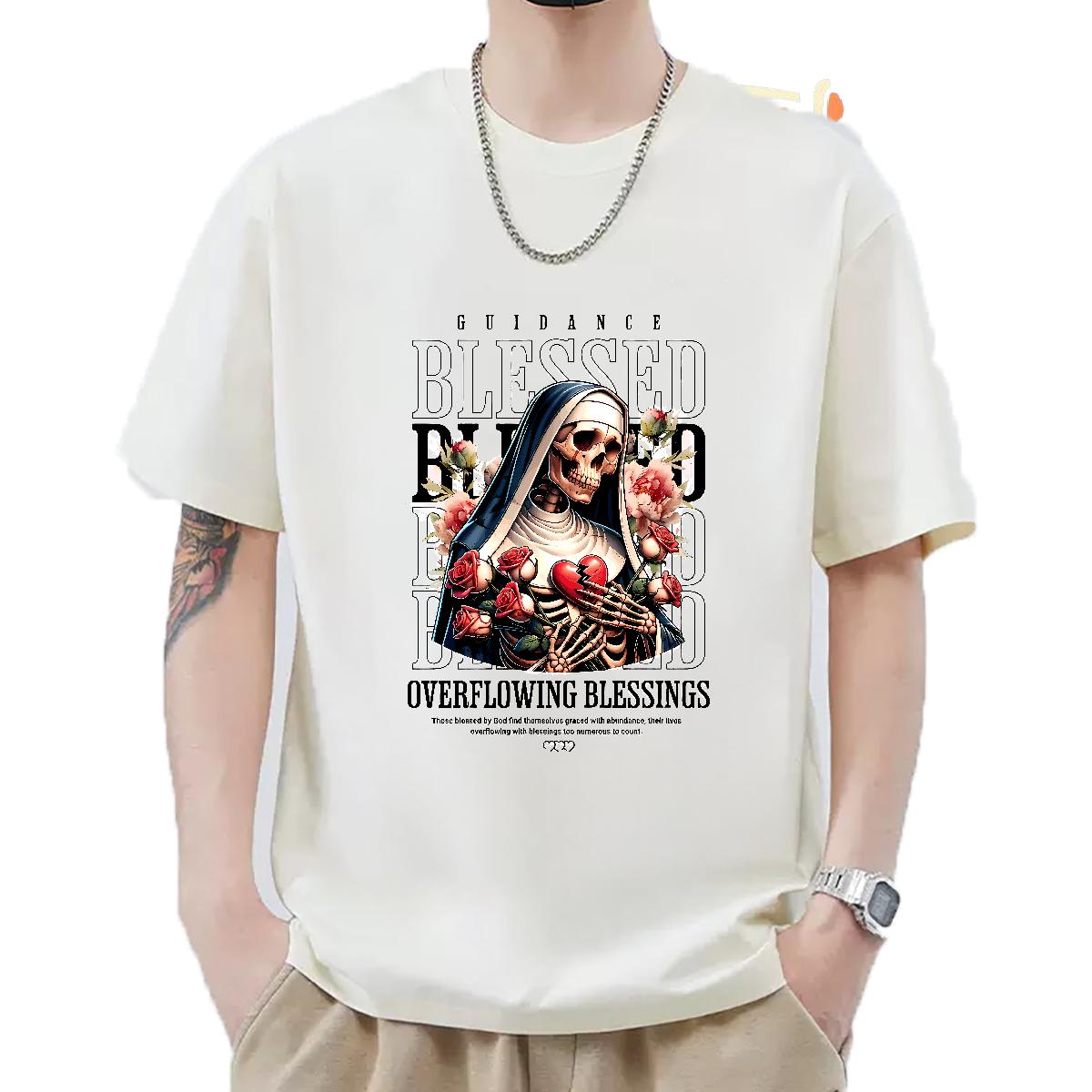 Fashion T-Shirts Cartoon Printing S-3XL Men Clothes T-Shirt Street wear Hip Hop Breathable Short Sleeve 5A Wear
