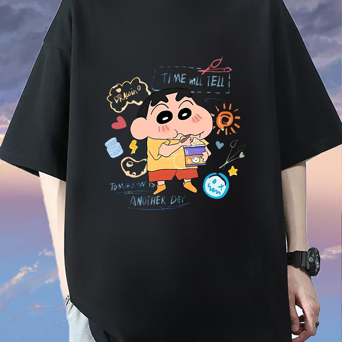 Custom T-Shirts for Men Cartoon Print Daily Outfit Men Tops Tees Short sleeve Cotton Soft Classic