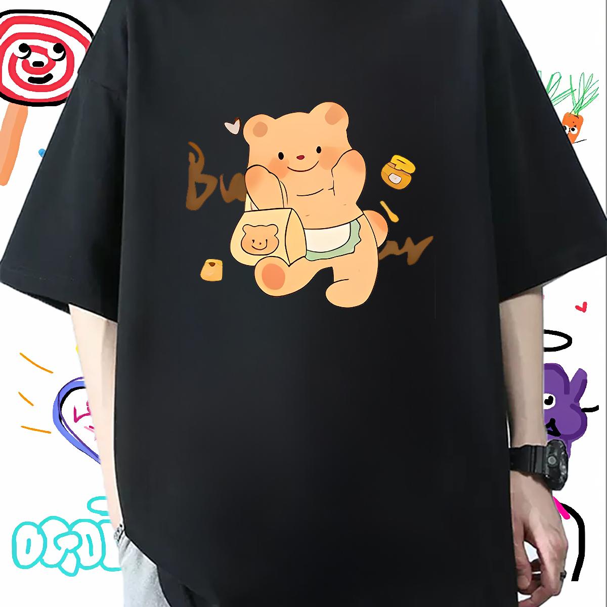 Unisex Men Clothes T-Shirt Crew Neck Cotton Street wear Hip Hop T shirt Custom Cartoon New Designer Tops Tees