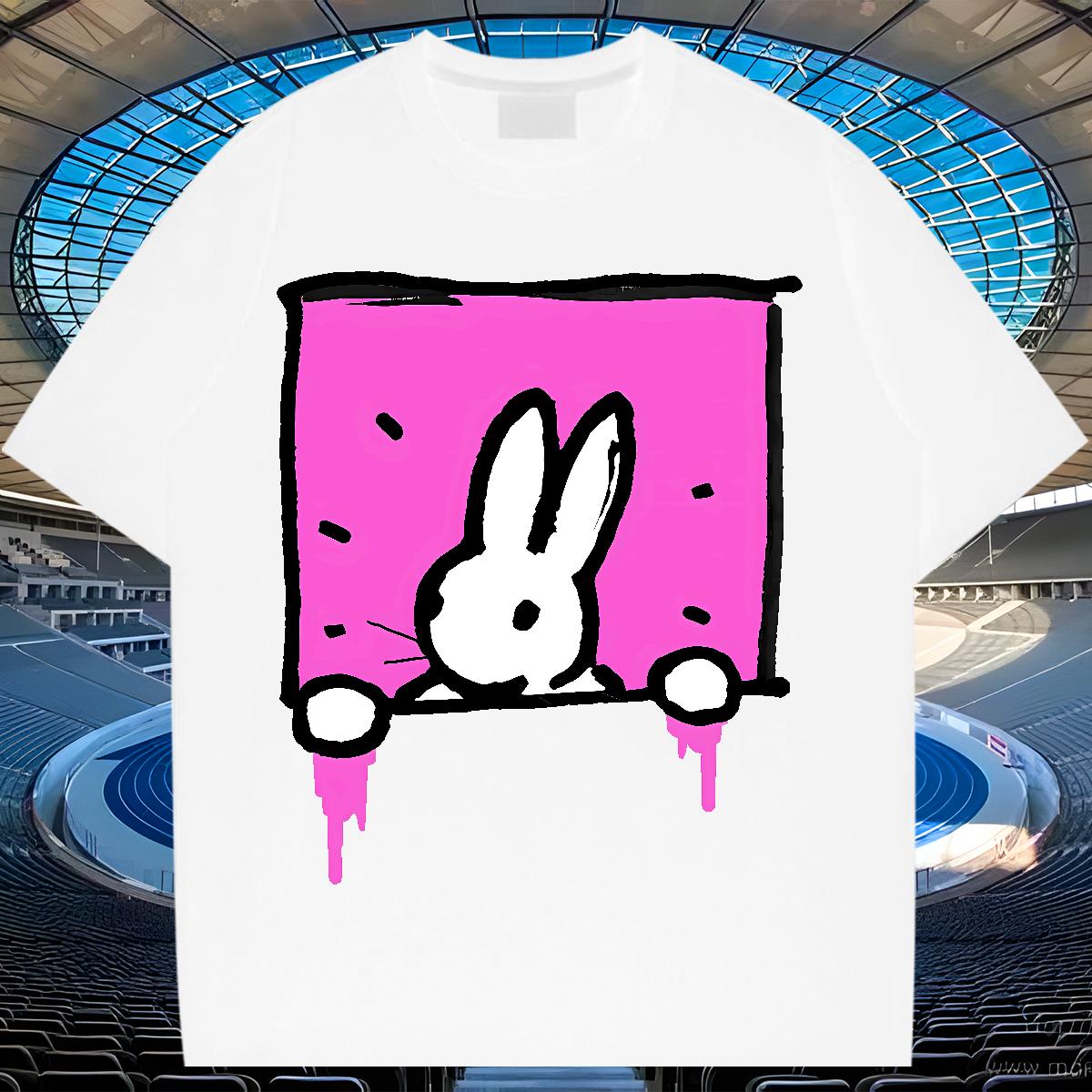 New Man T Shirts Cartoon Print Men Tees Casual Daily Wear Cotton O Neck Short Sleeves Loose Fit Top Tees