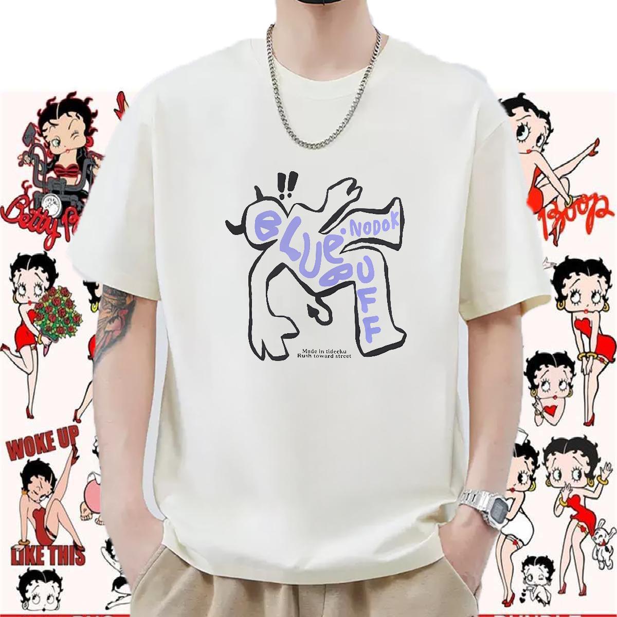 5A T-Shirts Hip Hop Street Cotton O Neck Short Sleeves Men Tees 2024 New Custom Printed Top Tees