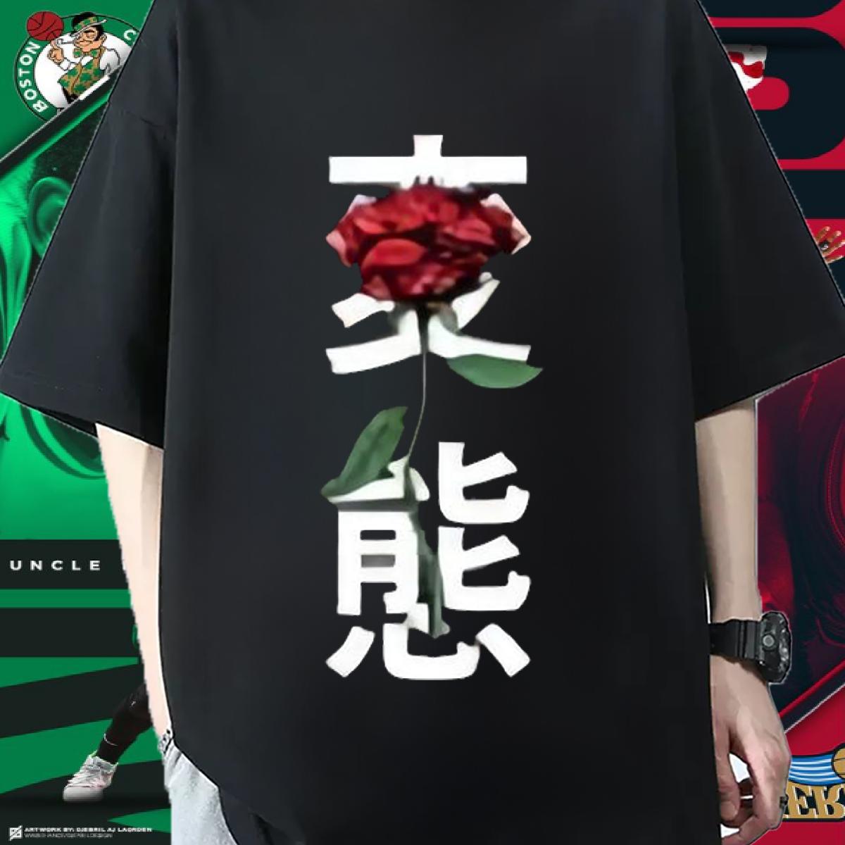 Loose Fit Man T Shirts Hip Hop Street Breathable Crew Neck Cotton Couples T Shirts New Arrival Cartoon Print Tshirts