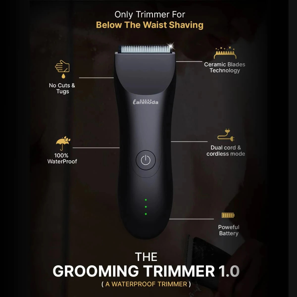 Groin Hair Trimmer for Men Pubic Body Electric Below The Belt Bikini Trimmer Hair Remover Waterproof Manscaper Male Balls Shaver 240705
