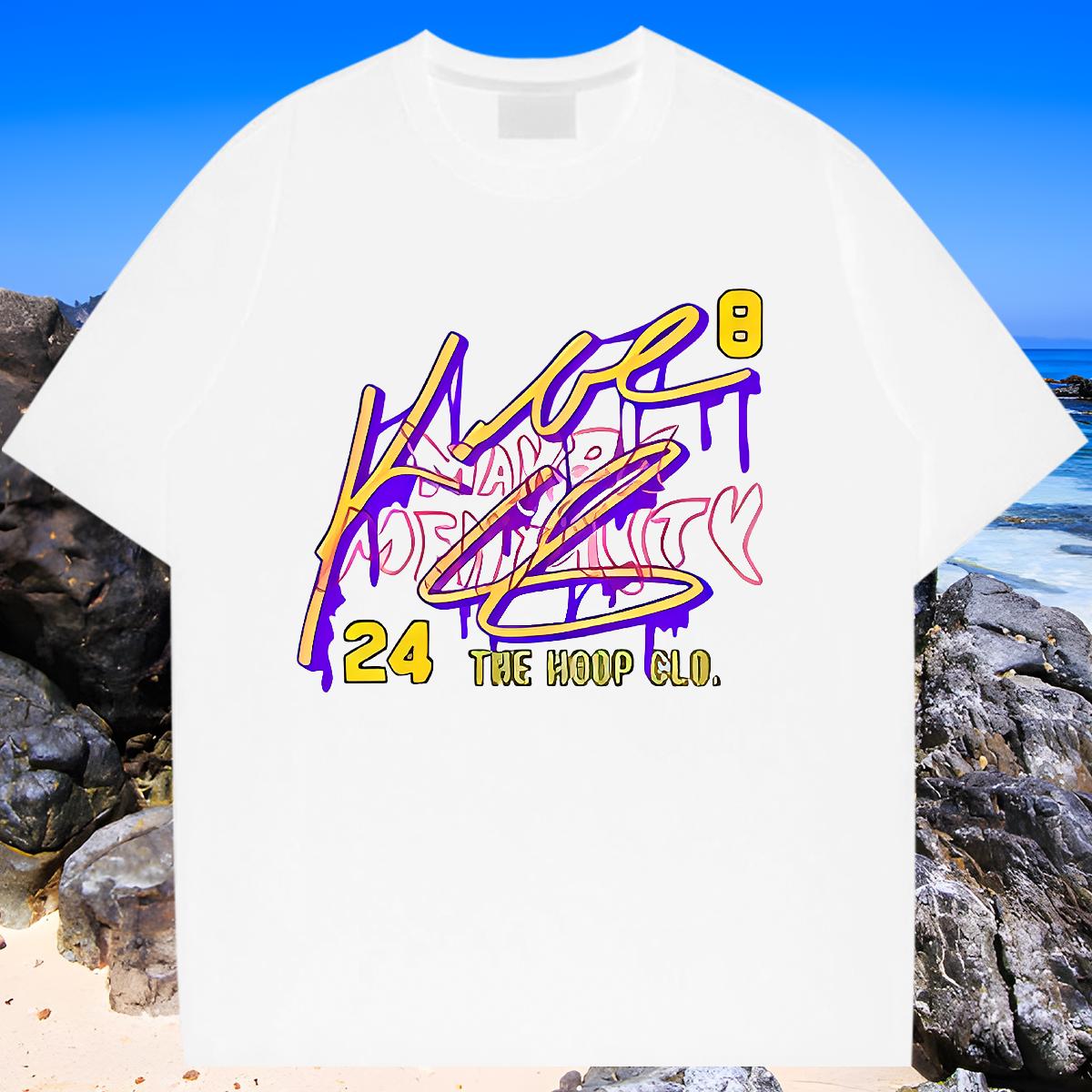 Customized T-Shirts Floral Print Daily Wear Mens Tshirts 180g Cotton Loose