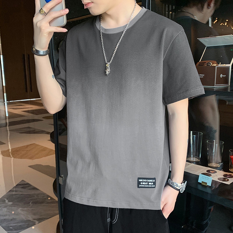 100% pure cotton short for men's summer trend, loose fit, handsome, student casual half sleeved T-shirt