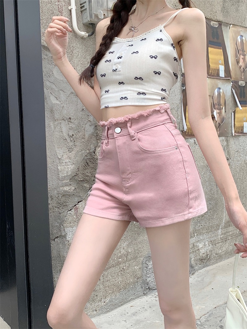 Designer high waisted embroidered denim shorts slim fit summer casual shorts women's sexy hot pants