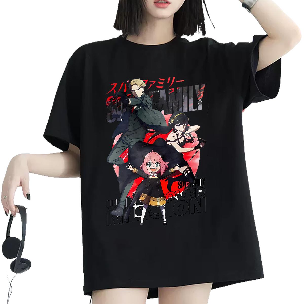 Loose T-Shirts Breathable Crew Neck Cotton Top Tees Sport New Tshirt for Man Woman Cartoon Anime