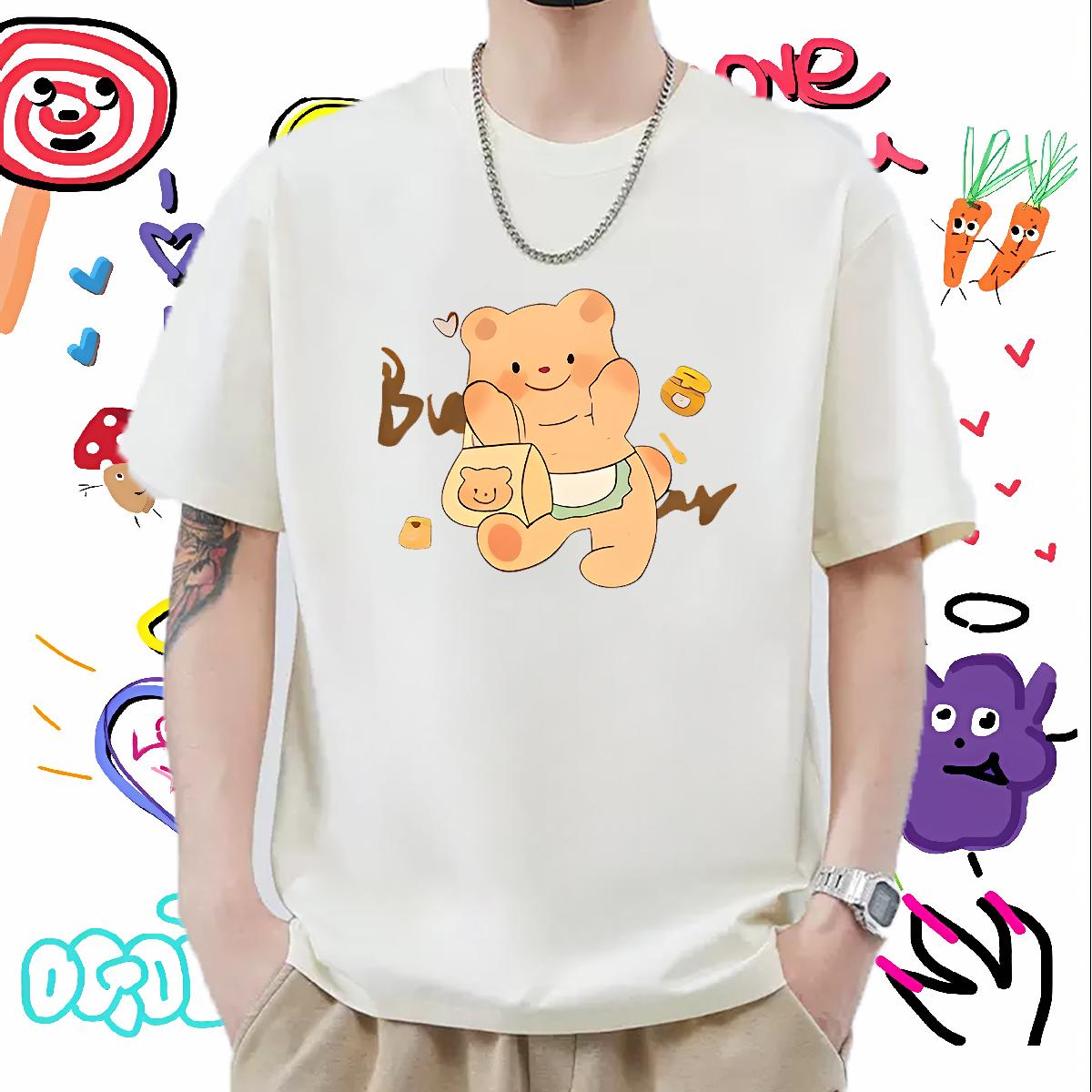 Unisex Men Clothes T-Shirt Crew Neck Cotton Street wear Hip Hop T shirt Custom Cartoon New Designer Tops Tees