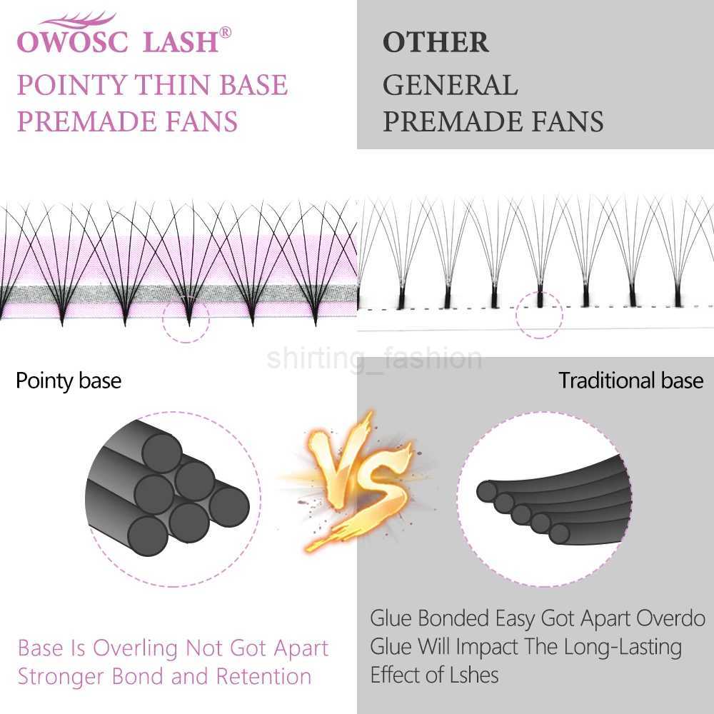 OWOSC 320 Fans Pointy Base Premade Volume Fans Medium Stem Sharp Thin Pre Made Russian Volume Fan Eyelash Extensions customCL240713