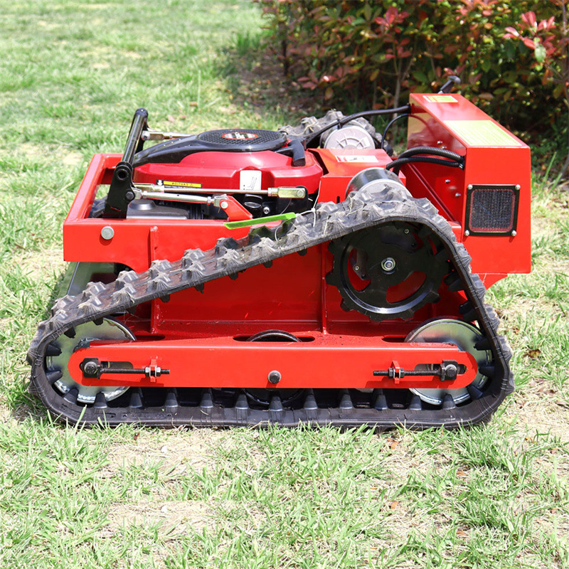 Wholesale HT550 9 horsepower crawler lawn mower orchard gasoline lawn mower Garden lawn wireless intelligent trimmer Small remote control