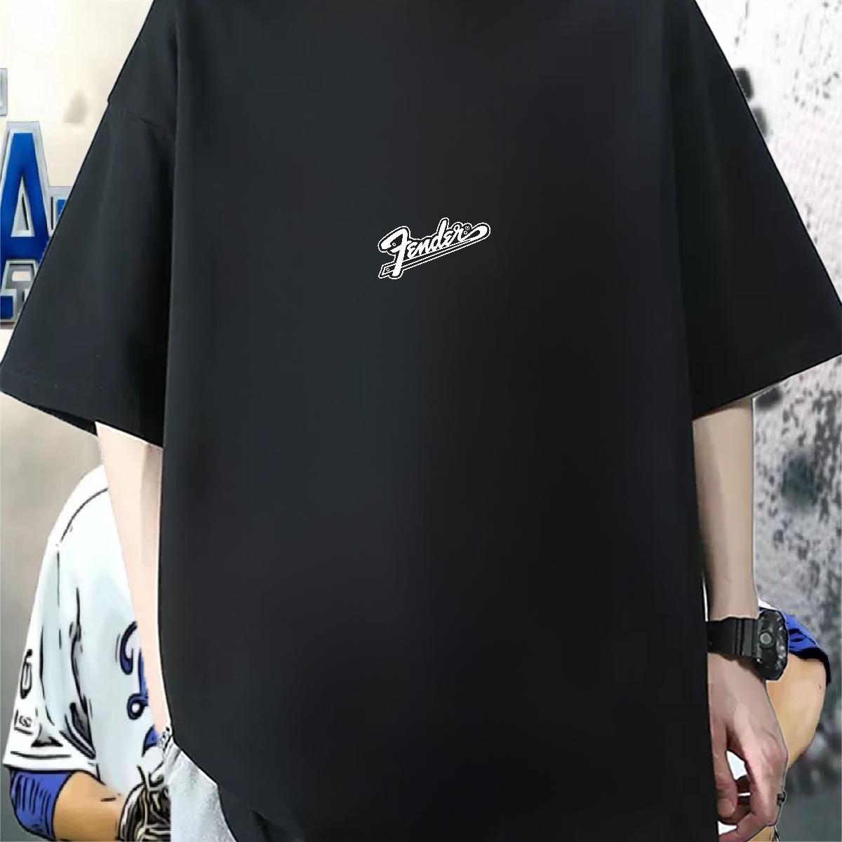 Classic Casual Men T Shirts DIY Printed Beach Men Tops Tees Cotton O Neck Short Sleeves Loose