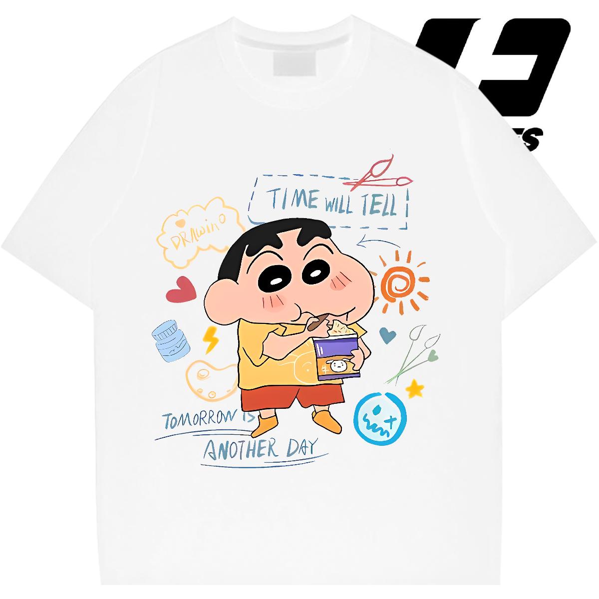 Customized Men T Shirts Cartoon Print Home Outdoor Men Tops Tees Short Sleeve Cotton O-Neck Cool