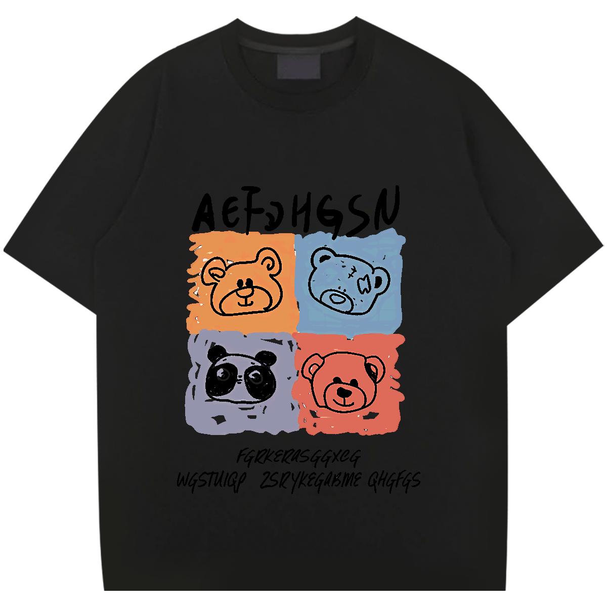 Loose Fit Tshirts Breathable Short Sleeve Casual Daily Wear Mens T Shirts Cartoon Printing S-3XL 2024 Clothes