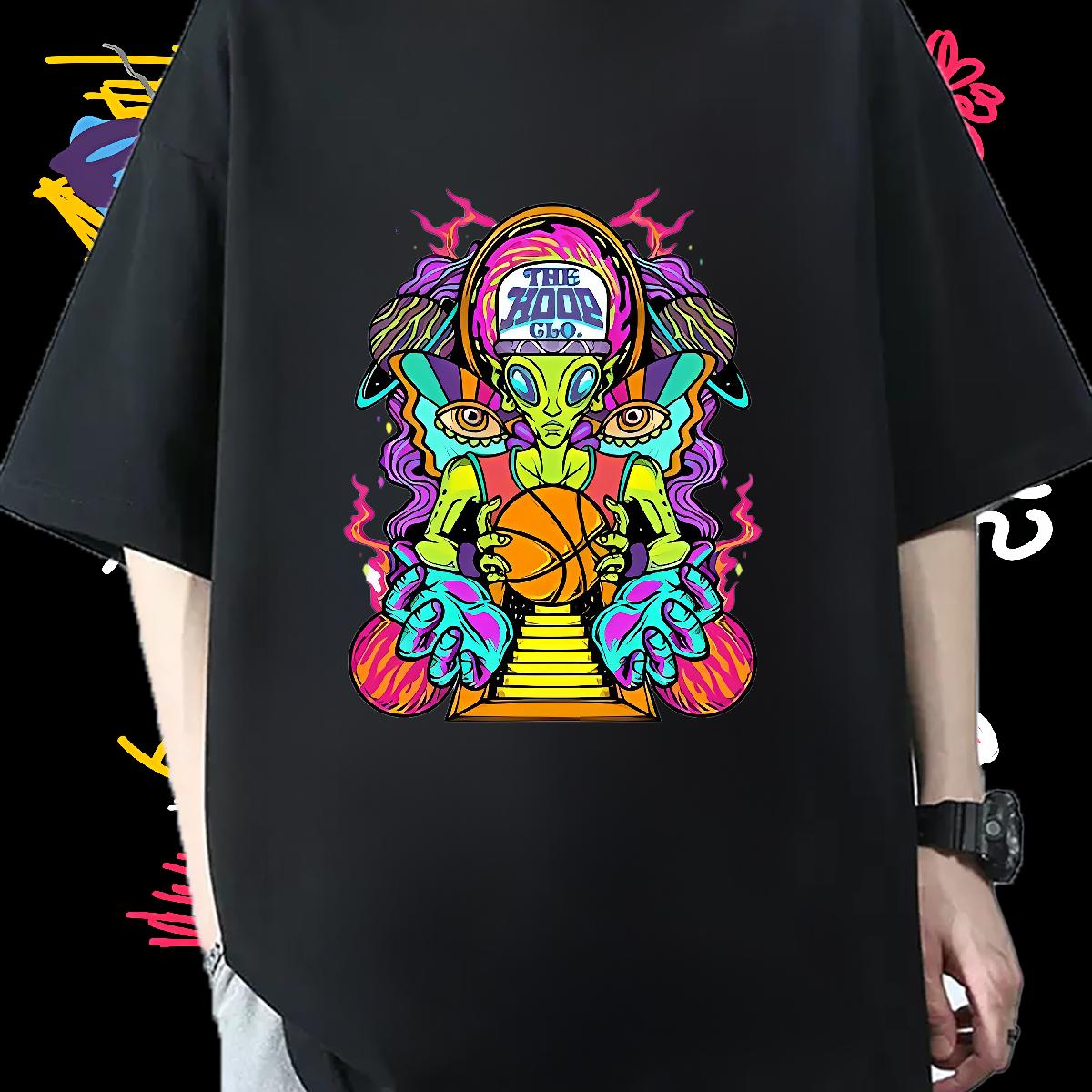 5A Couples T Shirts Cotton O Neck Short Sleeves Street T shirt Black Oversized Fashion Casual Tees