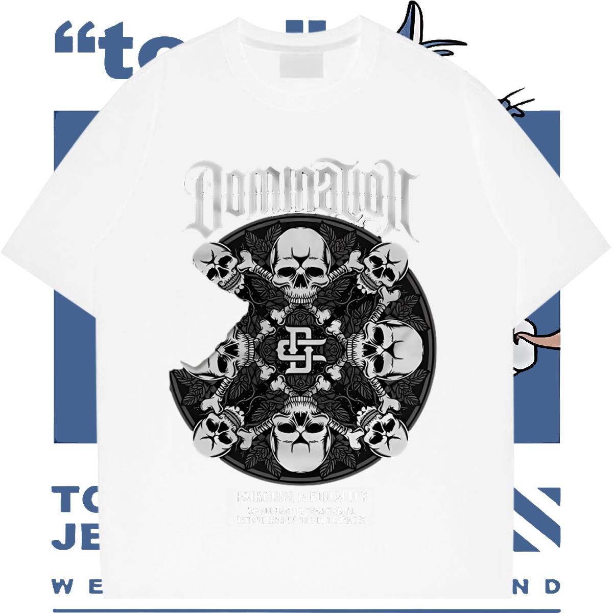 New Men T Shirts Skull Tshirt for Man Woman Street Casual Crew Neck Cotton Breathable Brand Tops Tees